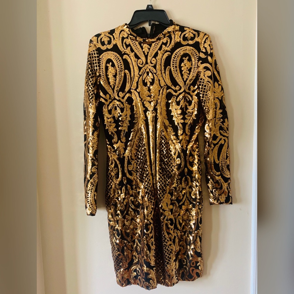 Gold and Black party Dress